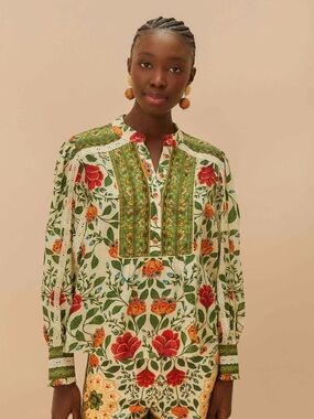 Farm Rio Garden Tapestry Blouse